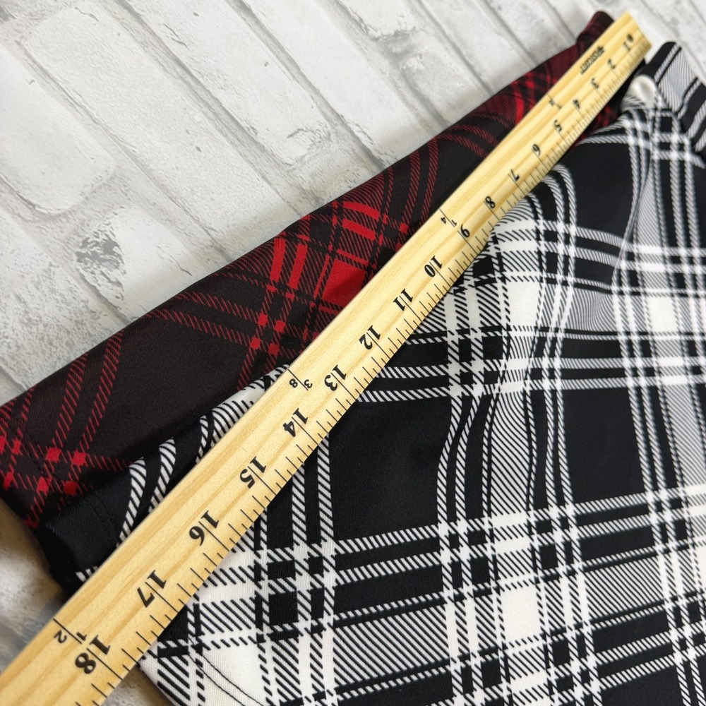 Hot Topic Skater Skirt Lot of 2 Women XL Red Black White Plaid Zipper Mini EUC - Picture 5 of 12